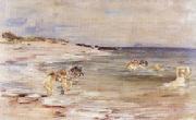 William mctaggart Bathing Girls,White Bay Cantire(Scotland) oil painting picture wholesale
